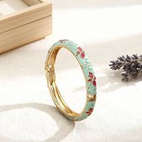 Gelang Enamel Pola Retro dari Paduan Seng, Penjualan Langsung Pabrik, Gelang Isi Minyak Fashionable dan Personal, Grosir