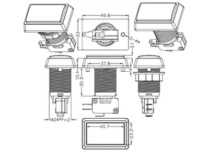 JY Wholesale in Stock 49.8x33mm Custom Label Rectangular Illuminated Arcade Push Button for <strong>Game</strong> &amp; Vending Machine - Product Image 3