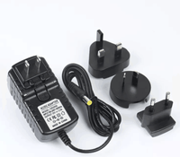 Adaptateur secteur AC/DC, prise interchangeable US EU UK AU, 24V 1A 24W, pour lampe de bureau électronique