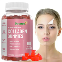 Gummies au collagène R22 avec biotine, vitamines C et E, zinc pour la santé des cheveux, de la peau et des ongles, saveur fraise