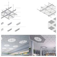 Panneau de plafond en grille d'aluminium décoratif d'intérieur de luxe, léger, faux plafond pour restaurant