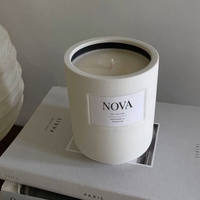 Bougie parfumée en pot en céramique NOVA Luxury Home, fabriquée avec des matériaux 100% naturels de qualité supérieure pour une combustion stable et sans fumée, Diwali, Fête des Pères