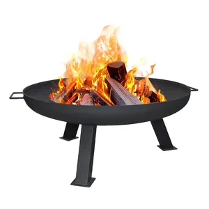 Charcoal bbq Fire Pit Round Outdoor Aquecedor Ferro fundido Fire Pit Bowl FirePits de queima de madeira ao ar livre Bowl para quintal Pátio