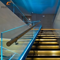 Balustrade en verre clair en alliage d'aluminium GS pour rampe d'escalier intérieur
