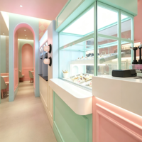 Maßgefertigte Multifunktionale Hochleistungs-Gelato-Vitrine im Pastell-Stil Kommerzieller Eiscreme-Gefrierschrank mit LED-Beleuchtung