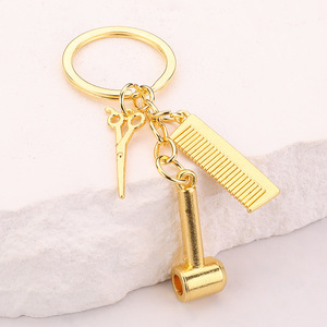 Llavero de peluquería de aleación, tijeras, secador de pelo, peine, colgante, accesorios de regalo de peluquero - Product Image 3