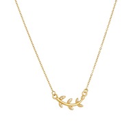 Nouvel Arrivage Collier en Zircon Plaqué Or Lisse avec Breloque Branche Courbe Scintillante, Bijoux de Mode Minimalistes Tendance, Vente en Gros TGXL14807