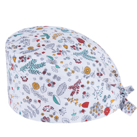 Casquette chirurgicale unisexe en coton pur tissé, motif imprimé blanc, accessoires ODM pour salle d'opération, cuisine, usage dentaire et cosmétique
