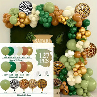 Kit d'arche de guirlande de ballons Safari Jungle, fournitures pour fête d'anniversaire d'enfants, ballons en latex dorés à motif cerf, décoration pour baby shower