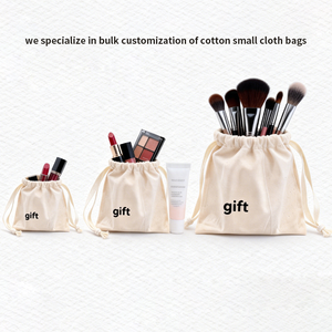 Sac à cordon en coton biologique avec logo personnalisé, vente en gros, sac cosmétique en vrac, toutes tailles et couleurs, pour cadeaux, bijoux, utilisation promotionnelle, autocollants - Product Image 2
