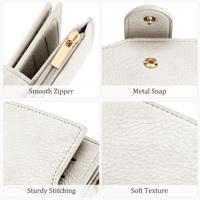 Portefeuille court en similicuir pour femme, blocage RFID, fermeture boutonnée, pochette à monnaie mignonne, en nylon, prix entrepôt