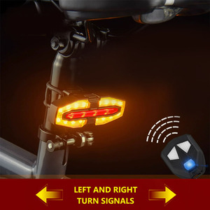 Feu arrière de vélo à télécommande sans fil avec clignotants gauche et droit, rechargeable Type-C, pour la conduite nocturne - Product Image 5