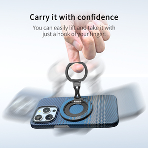 Supporto ad Anello Magnetico Regolabile in Fibra di Carbonio e Lega <span class=keywords><strong>per</strong></span> <span class=keywords><strong>iPhone</strong></span> Air Pro Max - Multicolore - Product Image 2