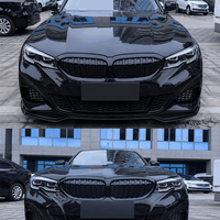 Splitter Bumper Depan Mobil G20 G28 Gloss Black Carbon Fiber Look Spoiler Dagu Depan untuk BMW Seri 3 G20 G28 2020-2022