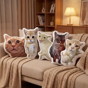 Cojines para sofá, respaldos, almohadas de felpa con forma de gato de dibujos animados, regalos de cumpleaños, peluches para mesita de noche con estampados japoneses y coreanos - Product Image 1