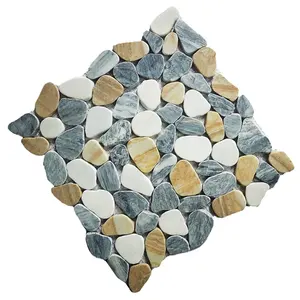 Azulejos de mosaico de pared de guijarros de resina de mármol de gran oferta de fábrica para decoración de baño de piscina