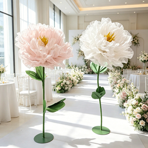 Grand <span class=keywords><strong>bouquet</strong></span> de fleurs artificielles élégantes en soie, faites à la main, grandes fleurs de pivoine artificielles pour la diffusion en direct, la salle de mariage - Product Image 1