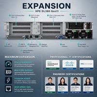 Nouveau serveur rack HPE ProLiant DL380 Gen11 2U, double processeur Intel Xeon Scalable, 32 Go DDR5, 8SFF, serveur rack de centre de données pour la virtualisation