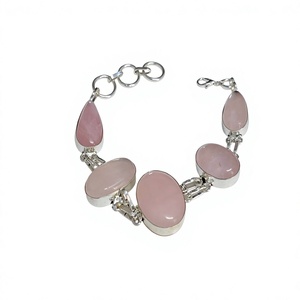 Trendy Silver Plated Brass Natural <b>Gemstone</b> <b>Bracelet</b> for Women Multi Stone Bezel Set Party Jewelry from a wholesale supplier - Product Image 2