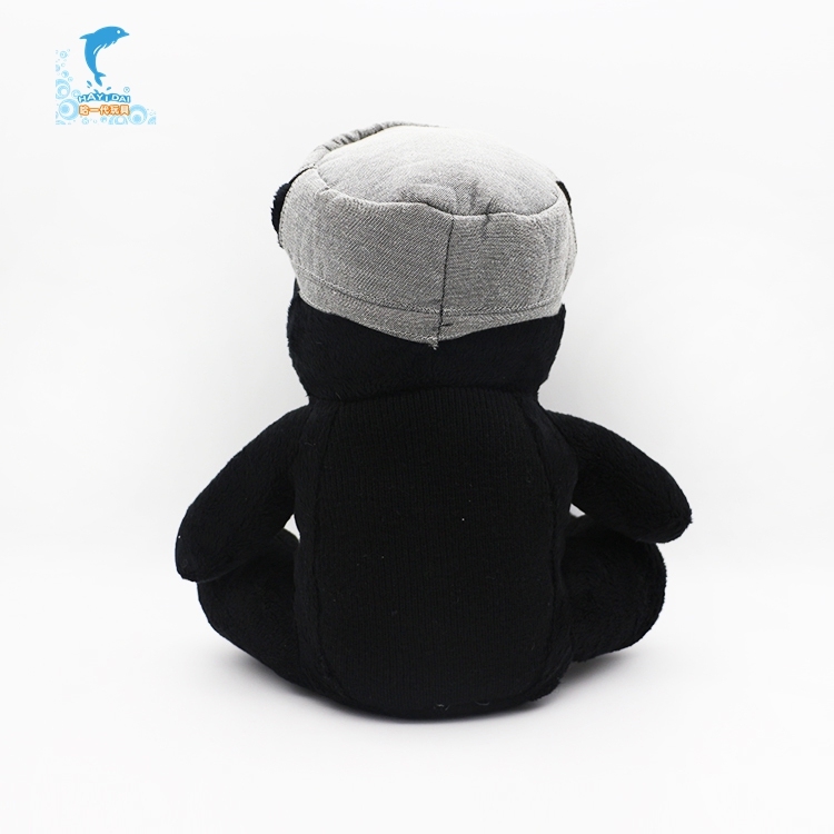 En gros Dessin Animé ours noir marionnette à main avec Enfants Encyclopédie Multifonction personnalisation