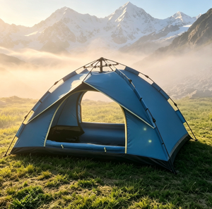 Tente de <span class=keywords><strong>camping</strong></span> familiale spacieuse et imperméable <span class=keywords><strong>pour</strong></span> les <span class=keywords><strong>vacances</strong></span> <span class=keywords><strong>en</strong></span> groupe avec fenêtres <span class=keywords><strong>en</strong></span> maille ventilées automatiquement, équipement de plein air - Product Image 1