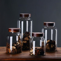 Vente en gros de pots en verre de grande capacité avec couvercle en spirale, pot de stockage alimentaire écologique pour la cuisine, récipient de stockage hermétique de grande taille