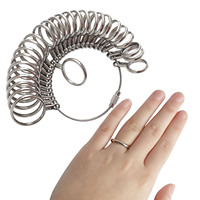 Boasta Mandrin à bagues 4-en-1 avec kit de mesure de bagues en alliage, outil de mesure de bagues, jauge de taille de bague US UK EU, kit d'outils DIY OEM