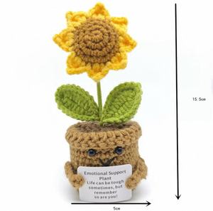 Poupée en forme de tournesol au crochet plante en pot Eco fil jouet en peluche pour adultes et mamans en attente couture et tissage idée cadeau - Product Image 4