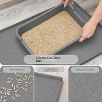 Tapis de litière pour chat en silicone extra large, tapis anti-trace pour chien, tapis de toilette anti-éclaboussures, tapis de sol imperméable facile à nettoyer pour animaux de compagnie