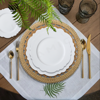 Ensemble d'assiettes en rotin tissé à la main Vaisselle en osier naturel pour mariages Boho Events Home & Retail Rustic & Eco-Friendly