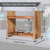 Support de rangement de bureau en bois à 2 couches pour l'assaisonnement de la cuisine à domicile et le stockage d'articles divers pour la maison