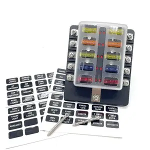 10 Way Circuit Blade Fuse Box Standard ATO ATC Block Holder Kit for Auto Car Truck Boat