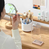 360 rotasi multi-fungsi meja bulat Organizer plastik Makeup SIKAT Organizer kotak berputar mewah pemegang lipstik
