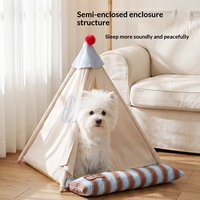 Tente pour animaux de compagnie en polyester Huayuan HOOPET, prête pour l'été, détachable et lavable, lit pour chiot et chat ; tente universelle toutes saisons