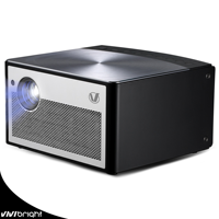 Home cinéma avec VIVIBRIGHT PD-H10 4K Projecteur Soirées de films en famille Divertissement immersif Affiche la projection de médias en streaming