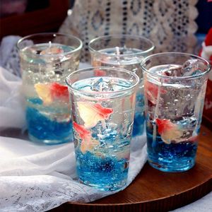 Vela Aromática en Vaso de Vidrio con Forma de Pez Dorado, Simulación de Pastel de Postre, Regalo Creativo para Cumpleaños, Bodas y Recuerdos - Product Image 2