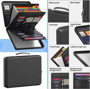Caja Organizadora de Documentos Portátil, Resistente al Fuego, de Carcasa Rígida, Color Negro, para Laptop, Pasaportes y Artículos de Archivo - Product Image 6