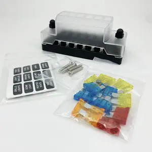 Chinese Factory Fuse Holder PCB 6 Ways Standard Blade 12V Fuse Box with LED Fuse Block Holder 6/8/10/12 Way Circuit