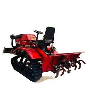 Cultivador rotativo Cadena de tractor Método de enlace dos tractor de orugas cultivador rotativo