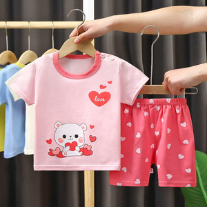 Conjunto de Verano para Niños y Niñas, Camiseta de Manga Corta y Pantalones Cortos, Ropa de Verano para Niños - Product Image 3