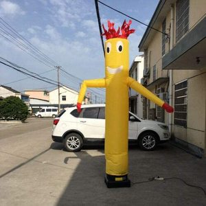 Danseur gonflable jaune <span class=keywords><strong>Smiley</strong></span> avec cheveux rouges, figurine tubulaire ondulante pour promotion en magasin, <span class=keywords><strong>grand</strong></span> ouverture, événement client - Product Image 4