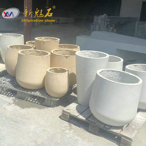 Nuevos Materiales de Construcción de Piedra, Macetas de Hormigón Prefabricado Gris Claro de Alto Rendimiento para Plantación Urbana - Product Image 2