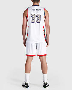 Conjunto de uniforme de <span class=keywords><strong>baloncesto</strong></span>, poliéster, transpirable, impresión por sublimación, entrenamiento de números, deportes, gran tamaño, venta directa de fábrica - Product Image 2