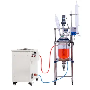 100L Batch Jacketed Glass Reactor With Heating Cooling Shirt