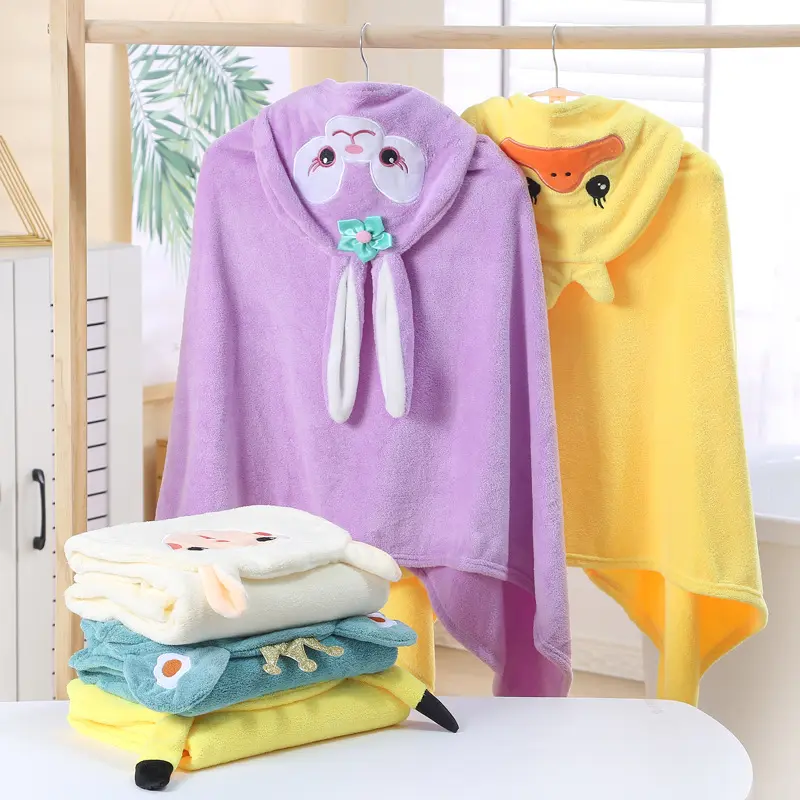 फैक्टरी प्रत्यक्ष थोक पशु डिजाइन सुपर सांस नरम कार्टून बच्चों स्नान तौलिया बच्चे Hooded तौलिया
