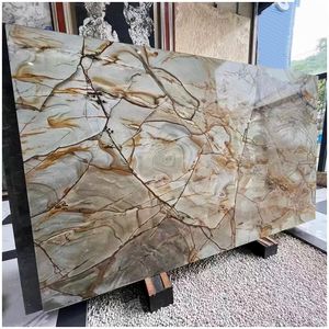 לוח קוורציט רומא כחול טבעי יוקרתי עם ורידים קריסטליים ללובי של מלון יוקרה ולמשטח שולחן למטבח - Product Image 5