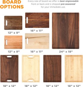 Planches à charcuterie en bois de noyer réversibles 16x11 avec poignée, gravées sur mesure, pour cadeau de mariage - Product Image 2