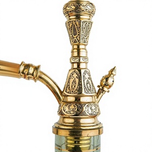 Cachimba Egipcia Khalil Mamoon Shika Imperador de Latón al por Mayor, 48 cm, con Tallo de Latón Hecho a Mano, Acabado Esmerilado, Moderna y Ecológica - Product Image 6