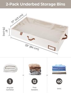 Bolsa de Almacenamiento de Ropa Plegable Grande con Base Reforzada, Doble Cremallera, Organizador de Ropa Portátil para Armario o Debajo de la Cama - Product Image 6