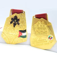 Médaille de karaté commémorative de championnat, en alliage de zinc doré, avec bouclier gaufré, personnalisée en gros par l'usine